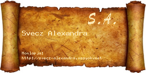 Svecz Alexandra névjegykártya